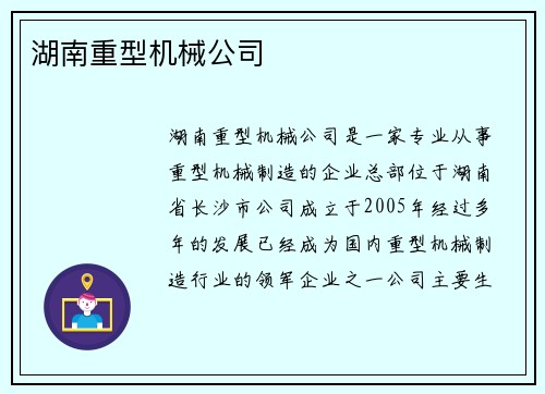 湖南重型机械公司